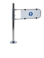 Tornello flag, portello meccanico con apertura a spinta e chiusura automatica per gravità, ideale per regolare l'afflusso delle persone