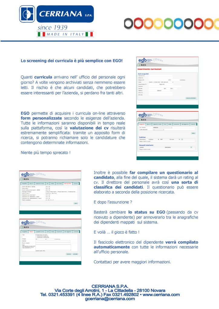 Gestione curricula